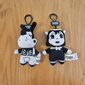 Bendy And The Ink Machine PhatMojo Small Plush Keychain Lot 2 Black Stuffed Toys